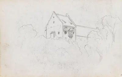 House outside Überlingen by Ханс Гуде, 1871 — digital art print download