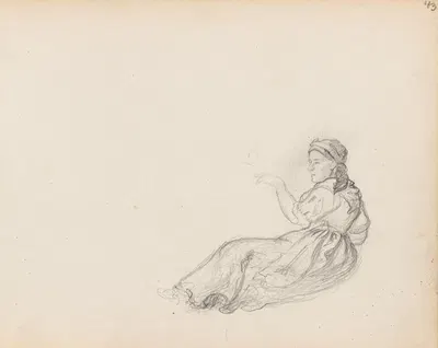 Liggende kvinnefigur by Ханс Гуде, 1854 — digital art print download