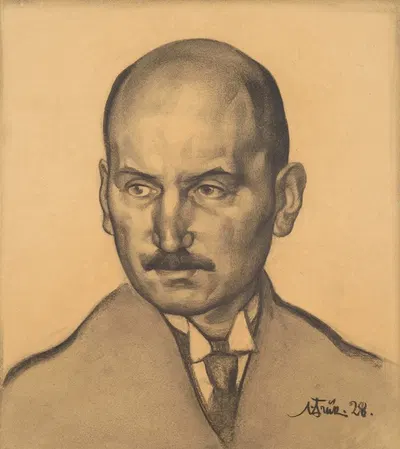 Oskar Lutsu portree by Николай Триик, 1928 — digital art print download