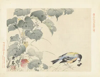 Vogel bij rups by Имао Кейнин, 1892-1911 — digital art print download