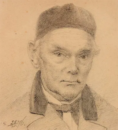Selfportrait by Woldemar Friedrich Krüger, 1876 — digital art print download