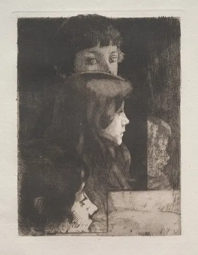 Study of Heads by Альбер Безнар, 1899 — digital art print download