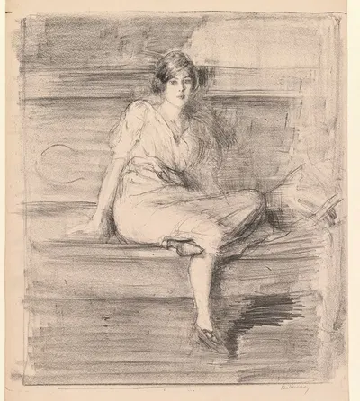 Untitled (Young Lady Seated) by Альбер де Беллерош, 1914 — digital art print download