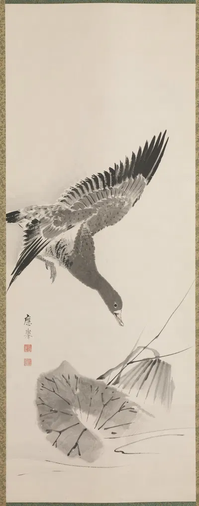 Cat and Goose by Маруяма Окё — digital art print download