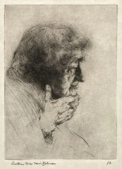 Старик, размышляющий by Артур Уильям Хайнцельман, 1917 — digital art print download