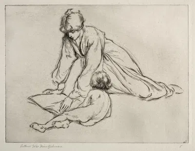 Солнечная ванна by Артур Уильям Хайнцельман, 1919 — digital art print download