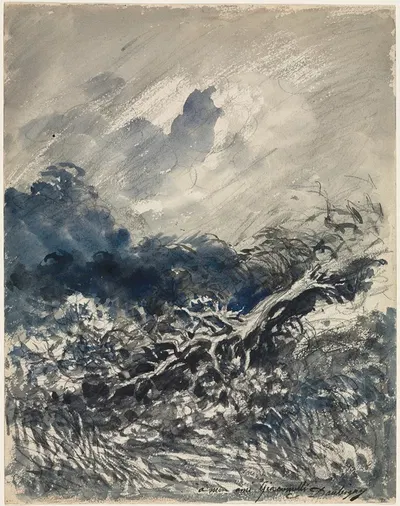 The Oak Tree and the Reed by Шарль Франсуа Дюбини, c. 1873 — digital art print download