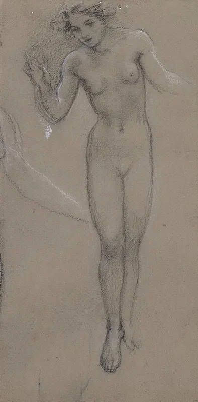 Study of a nude female figure for 'Diana and Endymion by Эдвард Джон Пойнтер — digital art print download