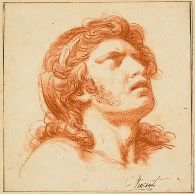 Head of a young man in agony by Франсуа-Анри Винсент — digital art print download