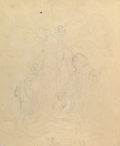 Study for a Bookplate with St. George Rescuing a Maiden from a Dragon. by Франц фон Байрос — digital art print download