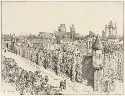 Храм, Париж by Фредерик Ландсиир Маур Григгс, 1904 — digital art print download