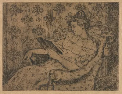 Woman Sitting Reading by Georges Lemmen, 1905 — digital art print download