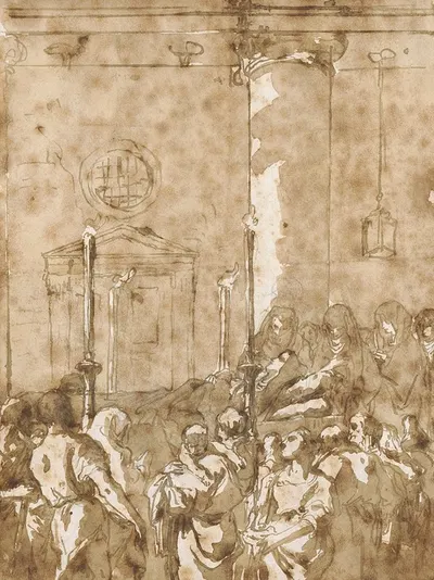 The funeral of a nun by Джованни Доменико Тьеполо — digital art print download