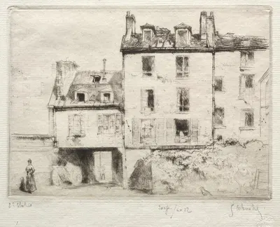 La rue Lacépède; le cour de l'Aciereur Cottens by Гюстав Лёотр — digital art print download