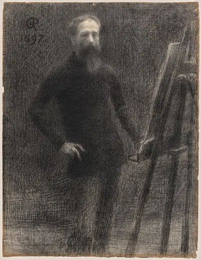 Self-Portrait at Easel by Hippolyte Petitjean, 1897 — digital art print download