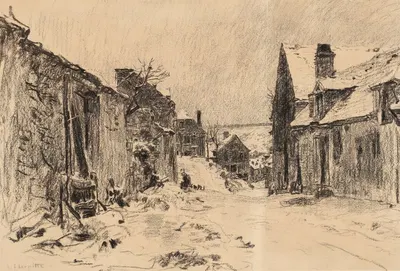 Mont-Saint-Père sous la neige ou Effet de neige by Леон Огюст Лермиц, 1885 — digital art print download