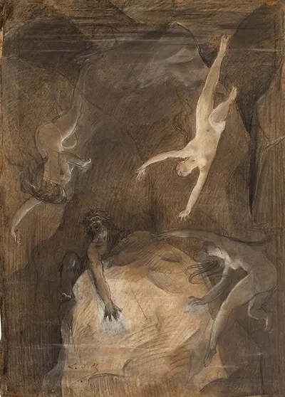 Alberich and the Rhinemaidens by Люк-Оливье Мерсон — digital art print download