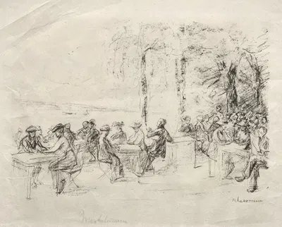 Cafe on the Havel by Макс Либерман, 1916 — digital art print download