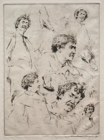 Six Faces of Whistler by Mortimer Menpes — digital art print download