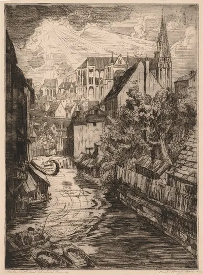 Собор Шартра, Шартр, Франция by Пол Б. Трэвис, 1922 — digital art print download