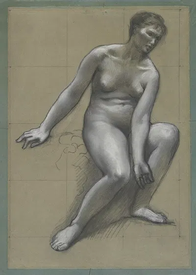 Study for the Mother in The Fisherman's Family by Пьер Пюви де Шаванн, c. 1875 — digital art print download
