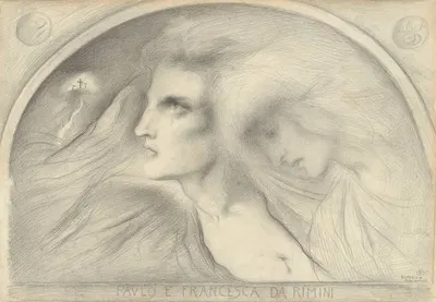 Paolo e Francesca da Rimini by Simeon Solomon, 1895 — digital art print download
