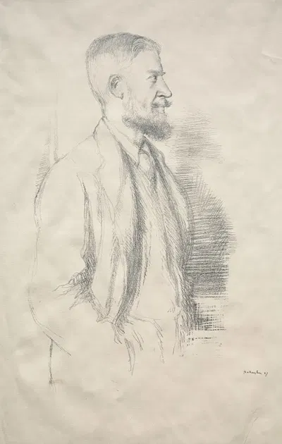 George Bernard Shaw by Уильям Ротенштейн, 1897 — digital art print download