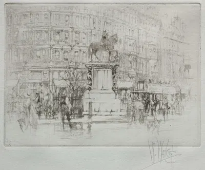 Charing Cross; The Statue of Charles I by Уильям Уолкот, 1919 — digital art print download