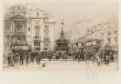 Piccadilly Circus (with Criterion Theatre) by Уильям Уолкот, 1924 — digital art print download