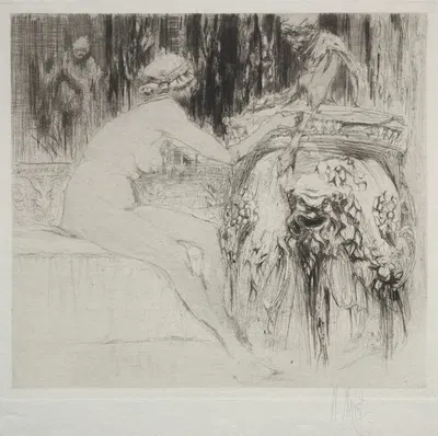 The Bacchante and the Young Faun by Уильям Уолкот, c. 1911 — digital art print download