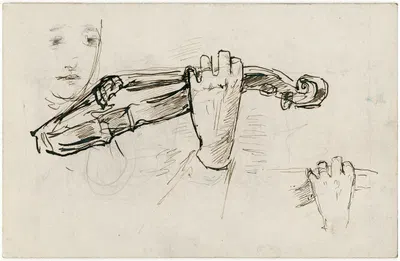 Figuur met viool in hand by Adolf le Comte — digital art print download