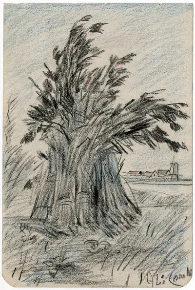 Korenschoof op het veld by Adolf le Comte — digital art print download