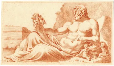 Beeld van de riviergod Tiber by Корнелис Пронк — digital art print download