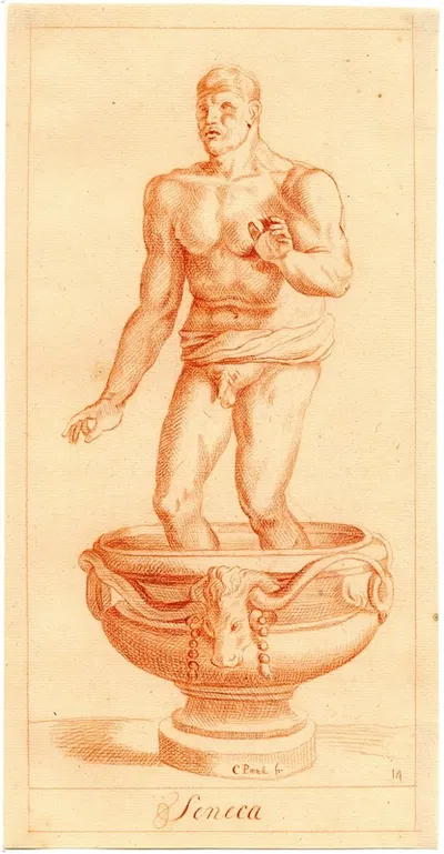 Beeld van de stervende Seneca by Корнелис Пронк — digital art print download