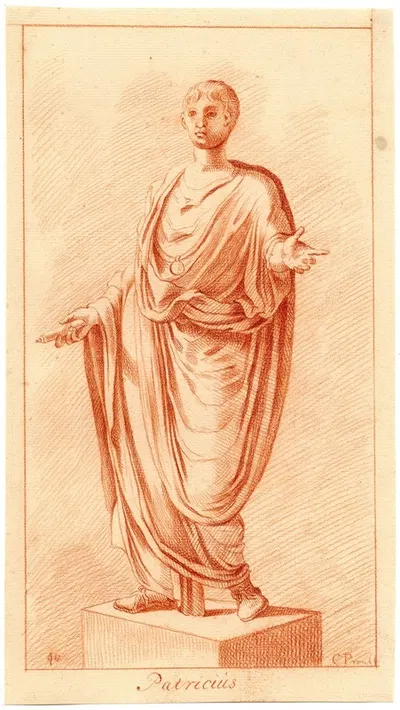 Beeld van staande jongen in toga by Корнелис Пронк — digital art print download