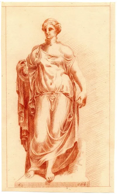 Beeld van staande vrouw by Корнелис Пронк — digital art print download