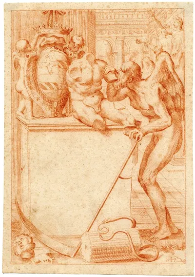 De Tijd bijt in een antiek beeld, titelblad by Корнелис Пронк — digital art print download