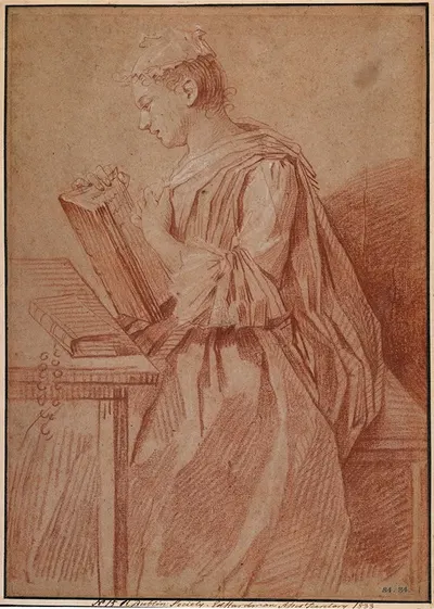 Study for the Painting 'La Dévote' by Этьен Жеора, c.1734 — digital art print download