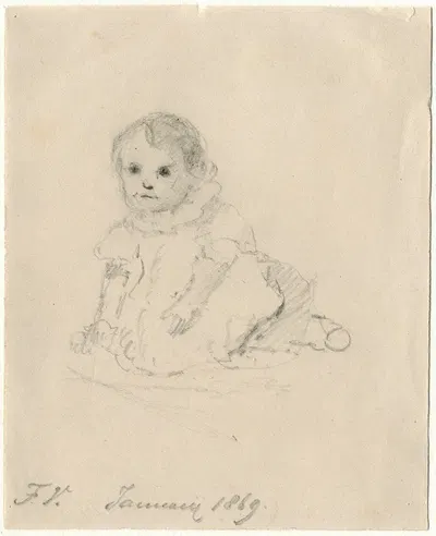 Creeping toddler by Floris Verster, 1869 — digital art print download