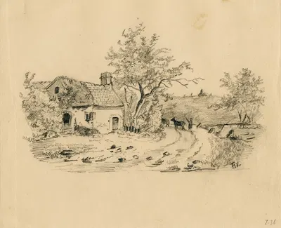 Farmhouse with pathway by Floris Verster — digital art print download
