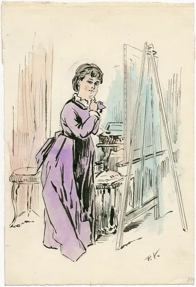 Painter behind her easel by Floris Verster — digital art print download