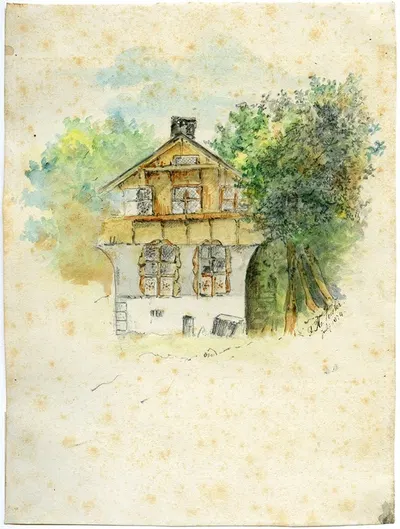 The Swiss house in the woods of Zeist by Floris Verster, 1874 — digital art print download