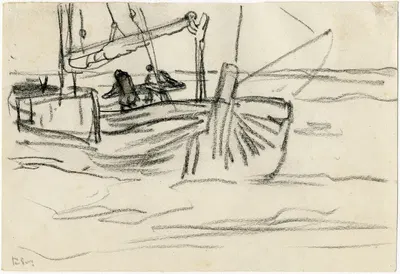 Een zeilschip op zee by Франс Смиссерт — digital art print download