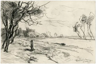 Gezicht op een kanaal bij Voorschoten by Франс Смиссерт, 1894 — digital art print download