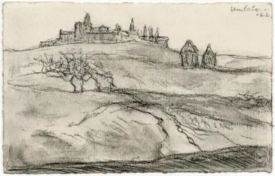 Gezicht op een stad in Umbrie by Франс Смиссерт, 1922 — digital art print download