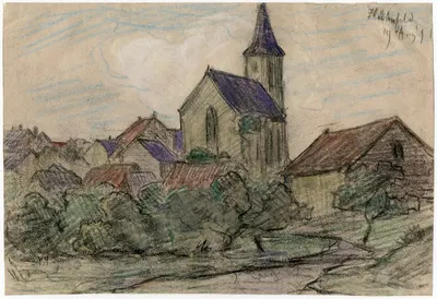 Gezicht op Hühnfeld by Франс Смиссерт, 1891 — digital art print download
