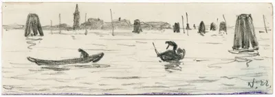 Gezicht op Venetië vanuit de lagune by Франс Смиссерт, 1922 — digital art print download