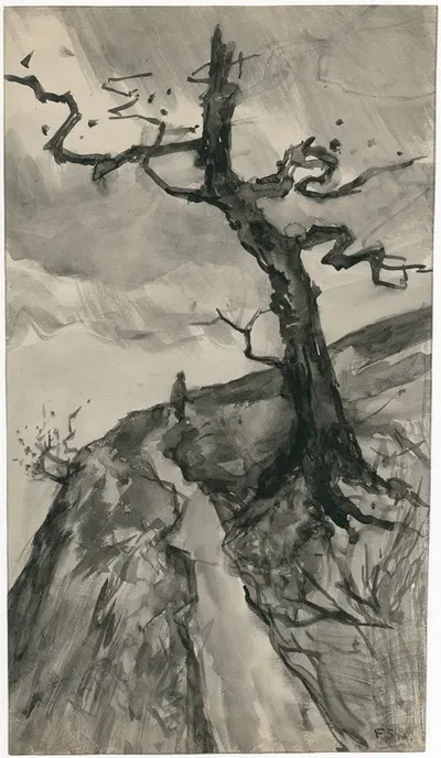 Kale boom op bergpad by Франс Смиссерт — digital art print download