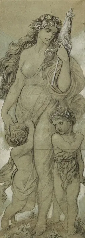 Eve, Cain and Abel by Фредерик Джеймс Шилдс — digital art print download