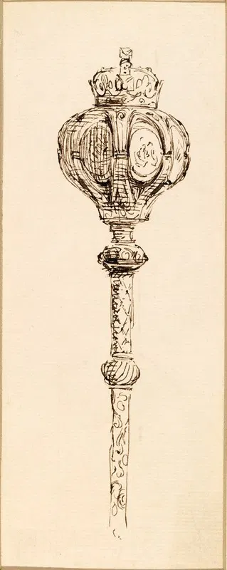 A Design for the Top of the Mace of the Royal College of Physicians of Ireland by Фредерик Уильям Бертон, 1850 — digital…